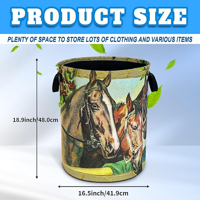 Horse Laundry Basket Riding Animal Oxford Cloth Laundry Hamper Funny