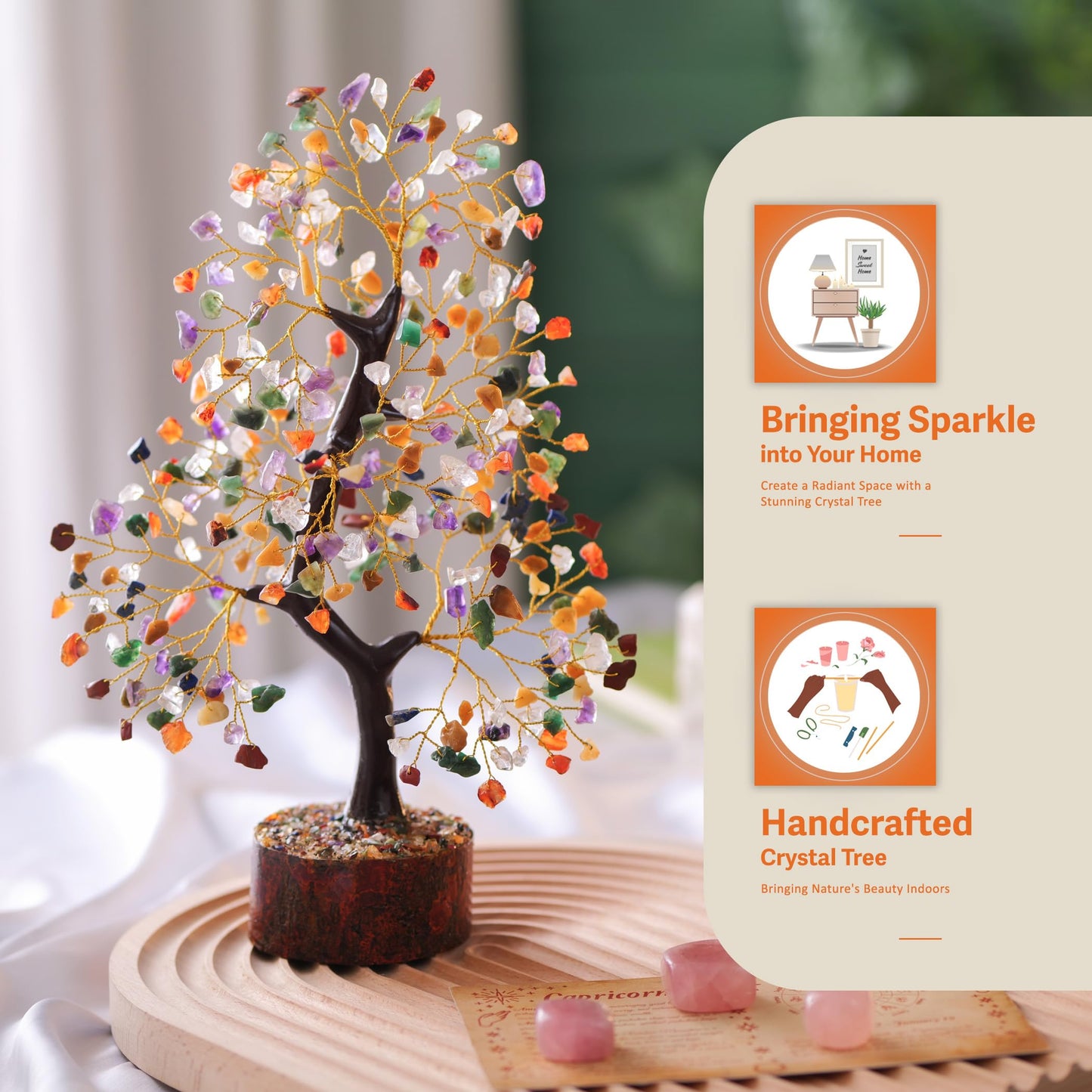 Yuvdipr Chakra Tree of Life Crystal Tree, Chakra Crystals, Gem Tree, Healing Crystals and Stones, Home Decor, Birthday Gifts for Women, Crystal Decorations, Gifts for Crystal Lovers