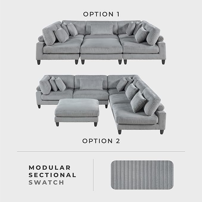 Lexicon 120 Inch Modular Sectional Sofa