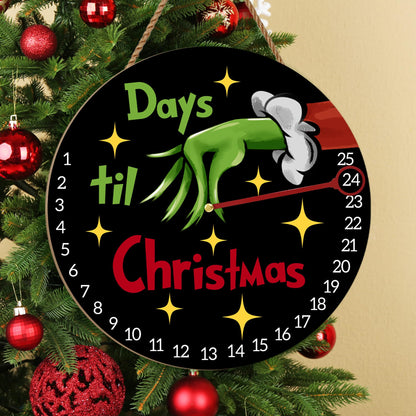 Christmas Decorations Welcome Sign Christmas Countdown Advent Calendar Wooden Decorative Reusable Countdown Calendar for Xmas Winter Home Wall Indoor Outdoor Decor 12 Inch