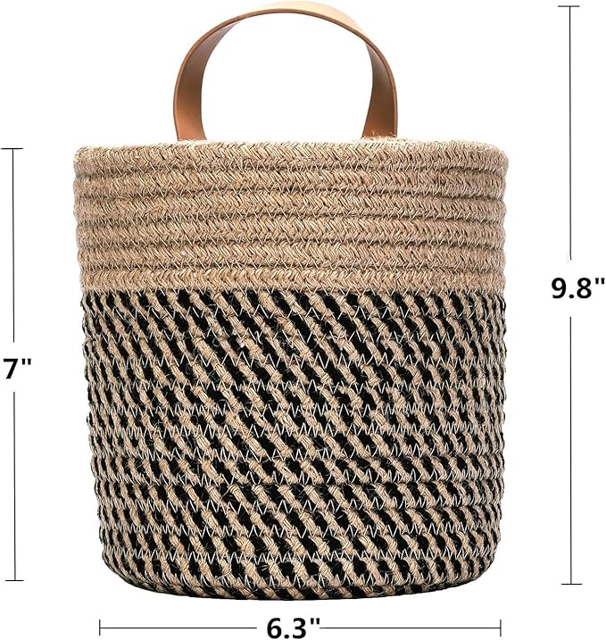 2pack Small Hanging Baskets-Cotton Rope Wall Basket
