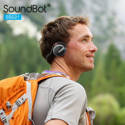 Soundbot SB221 HD Wireless Bluetooth 4.0 Sports-Active Headphones for 20Hrs Music Streaming & 25Hrs HandsFree Calling with Sweat Resistant Ergonomic Secure-Fit Design & Voice Command Support, Black