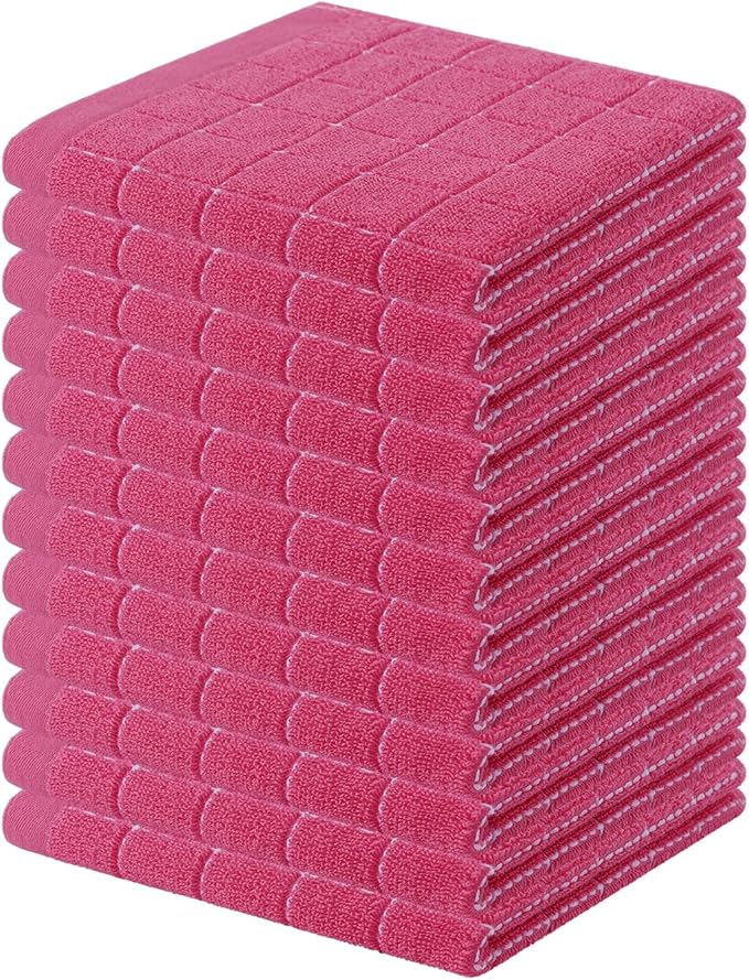 Homaxy 100% Cotton Terry Kitchen Dish Cloths, Ultra Soft and Absorbent Dish