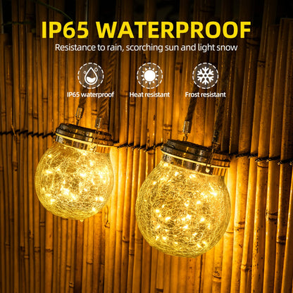 ROSHWEY Solar Lantern Gifts for Women, 2 Pack Hanging Garden Decor Lights Outdoor Waterproof with 30 LED for Halloween Christmas Easter Gift