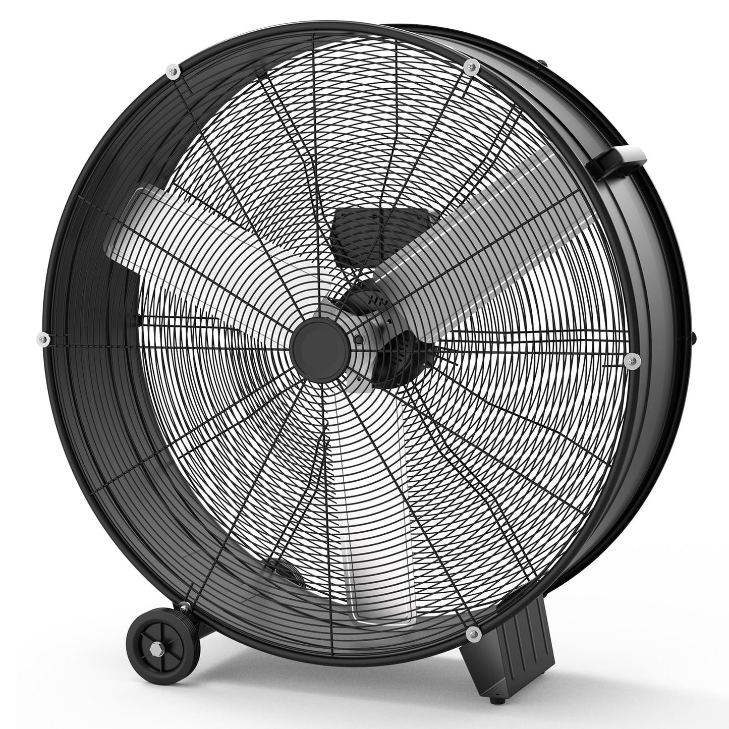 Takywep High Speed Air Circulator Fan, 30 Inch Heavy Duty Industrial Drum Fan - 6000 CFM 3-Speed Metal Floor Exhaust Fan - Portable with Rubber Casters and Handle for Warehouse, Garage, Workshop