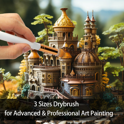 UNIMEIX Mini Blending Brushes for Card Making, Dry Miniature Painting Set Background Blender Paint Brushes Small Detailed Paint Brushes (12 Pack)