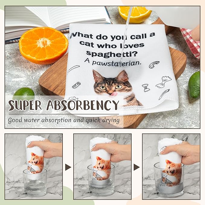 R HORSE 5Pcs Cats Kitchen Towels Set