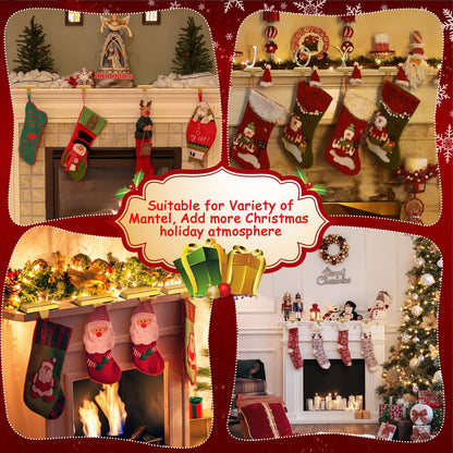 ToiULik Set of 6 Metal Christmas Stocking Holders for Mantle Heavy Duty Stocking Hangers Stocking Hook Christmas Ornaments for Counter Tables Window Fireplace Mantle Decoration(Gold)