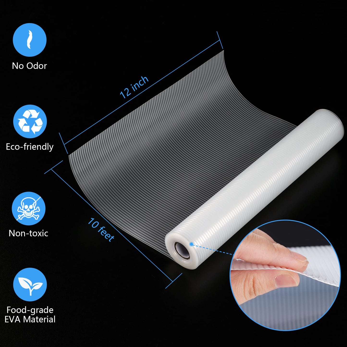 Shelf Liner,Non-Adhesive Drawer Liner,Food-Grade Material for Kitchen Cabinets Liner,Non-Slip Cupboard Liners Kitchen Drawer Liners Bathroom Shelves Liners (12 inches x 10 Feet)