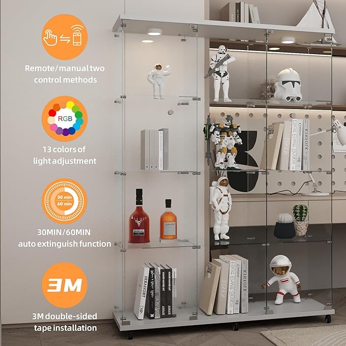 LFT HUIMEI2Y Glass Display Cabinet 12 Shelves