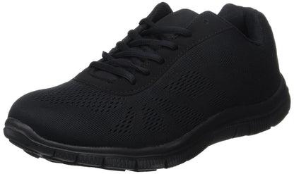 Get Fit Mens Mesh Running Trainers Athletic Walking Gym Shoes Sport Run - Black - 10