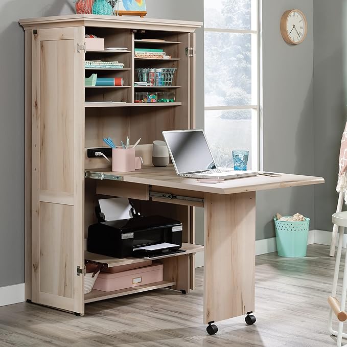 Sauder Miscellaneous Storage Craft & Sewing Armoire, Pacific Maple finish