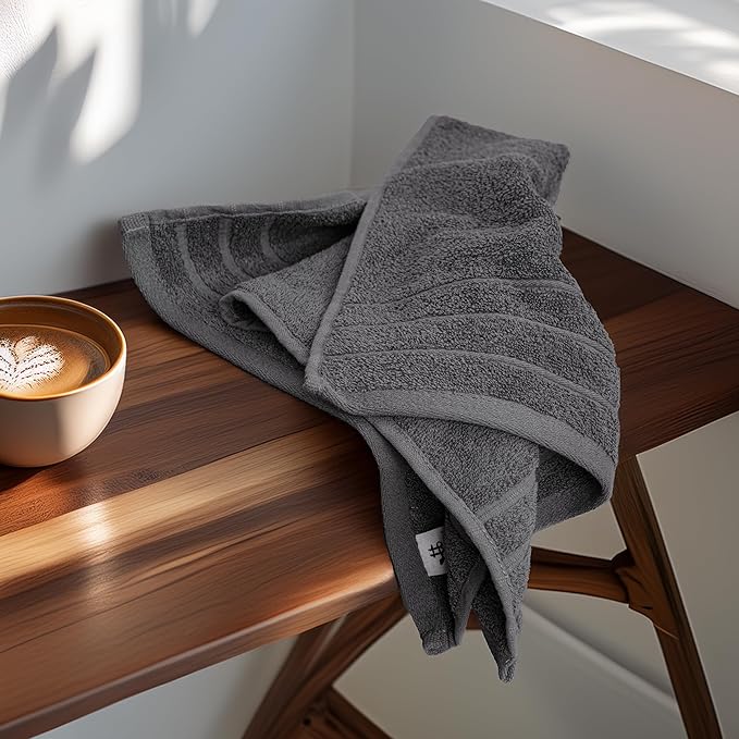 Tens Towels Pack of 6 Hand Towels, 100% Cotton, Lighter Weight, Quick to Dry
