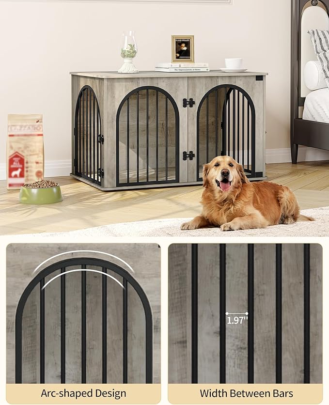 Hzuaneri 39.4" Wooden Dog Crate Furniture, Indoor Dog Kennel Dogs Cage