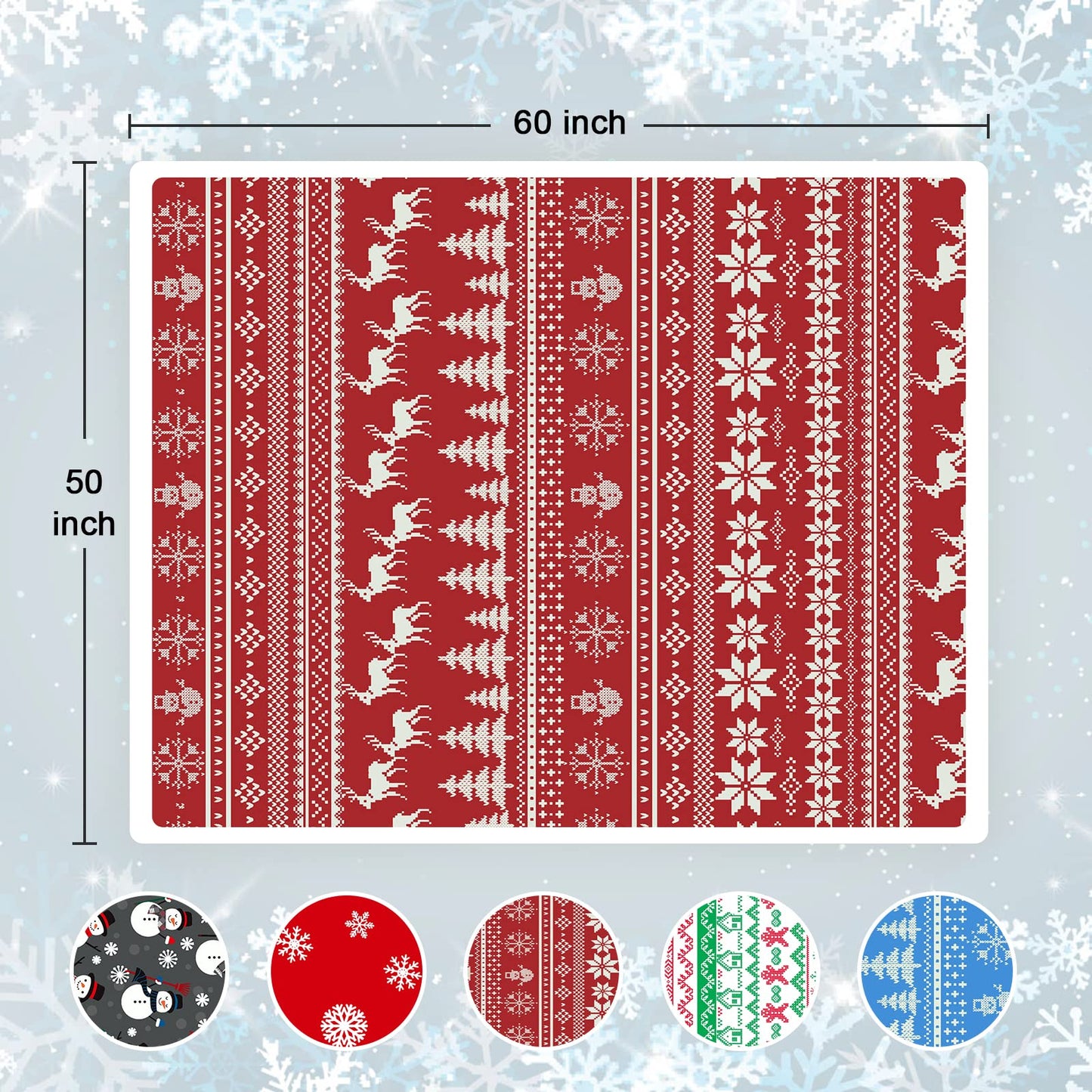 Touchat Red Sherpa Christmas Throw Blanket, Fuzzy Fluffy Soft Cozy Blanket, Fleece Flannel Plush Microfiber Blanket for Couch Bed Sofa (50" X 60", Red Reindeer)