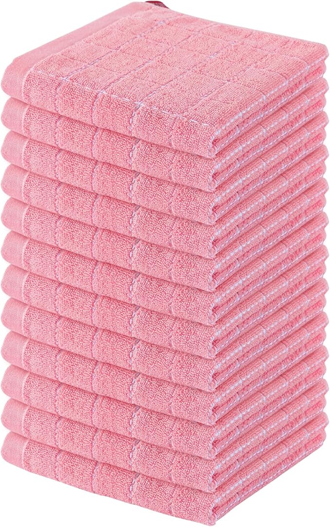 Homaxy 100% Cotton Terry Kitchen Dish Cloths, Ultra Soft and Absorbent Dish