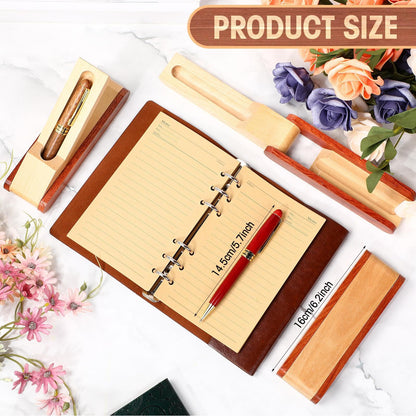 Zhanmai 3 Pack Wooden Ballpoint Pen Gift Set Handmade Writing Pens for Journaling with 3 Pen Gift Box Display Case Appreciation Thank You Gifts for Men Women Christmas Gift Employee Office Supplies