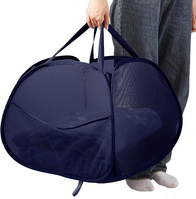 Collapsible Laundry Baskets, 90L Large Foldable Laundry Basket, Durable Mesh