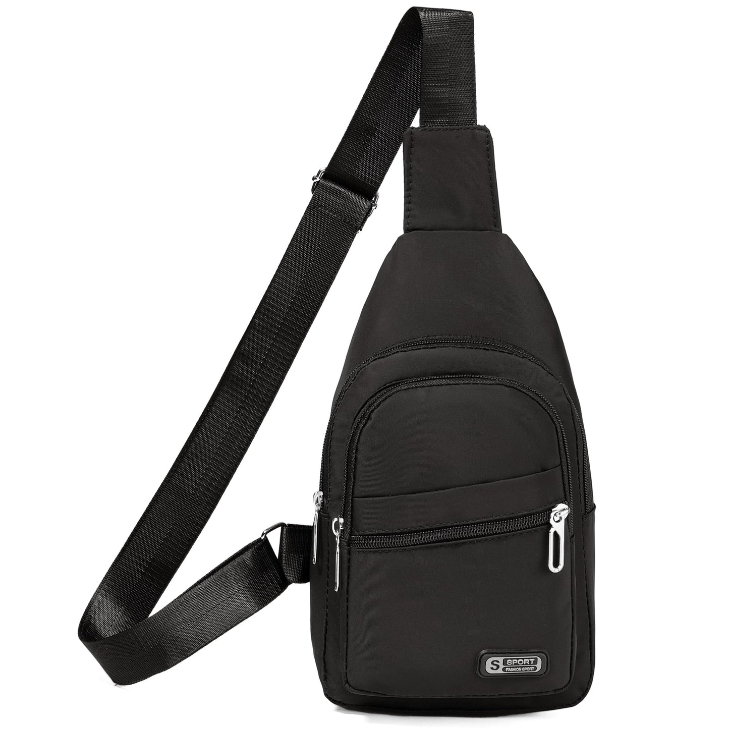 Small Sling Backpack Crossbody Sling Bag for Women, Chest Bag Daypack Fanny Pack Cross Body Bag for Outdoors Hiking Traveling - Black