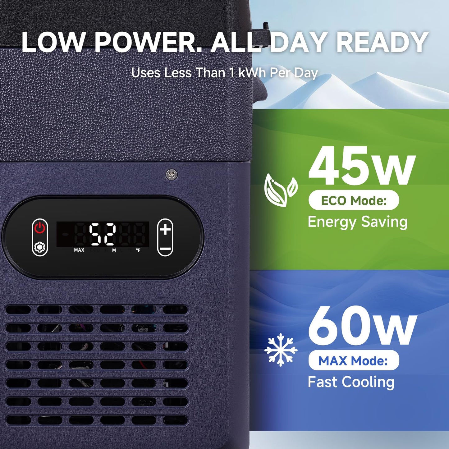 BODEGA 12 volt Car Refrigerator – 16QT Portable， Low Noise, Fast Cooling with LED Display, Multiple Charging Options, Energy-Efficient for Road Trips & Outdoor Adventures