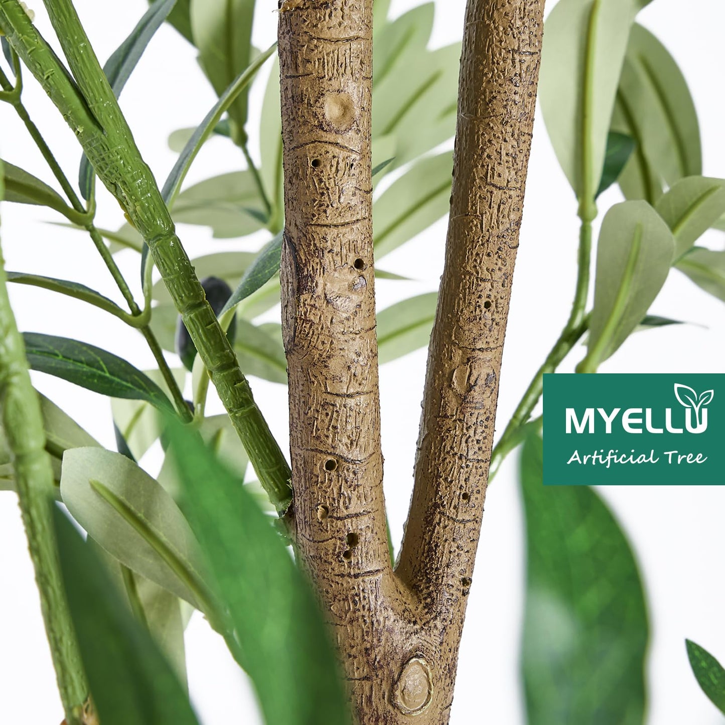 MYELLU 7FT Olive Tree Artificial Plant Decor - Tall Fake Tree for Home Decor Faux Plant Indoor 2000 Leaves Artificial Olive Tree for Living Room Bedroom Office Live Streams Decorative Modern Greenery