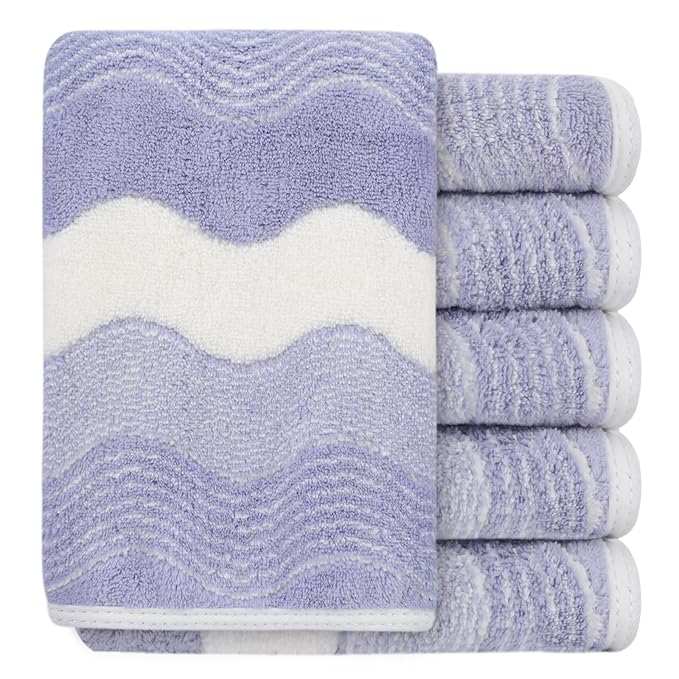 SINLAND Absorbent Coral Velvet Washcloth Ultra Soft Microfiber Face Towels 12 x