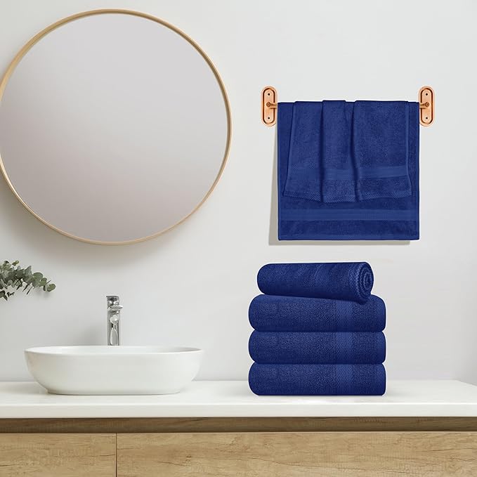 GLAMBURG Ultra Soft 6-Piece Hand Towel Set 16x28-100% Ringspun Cotton