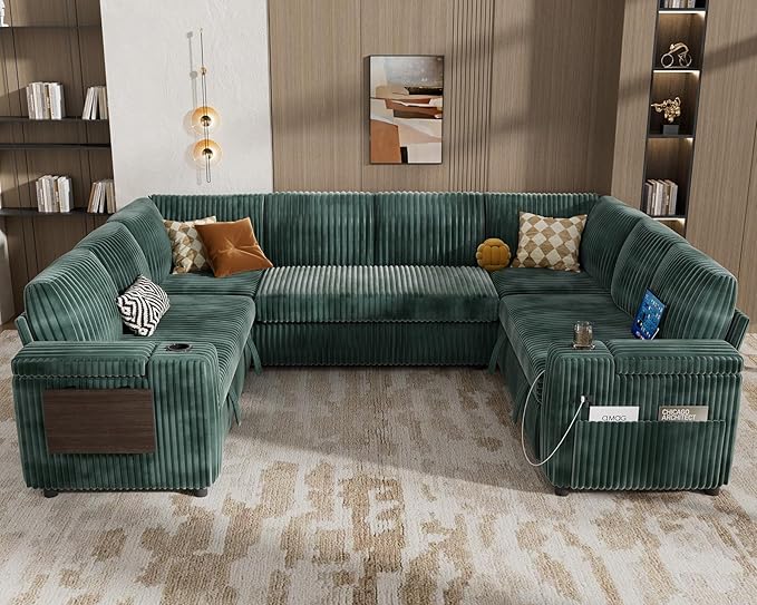 Vipbear 111" Modular Sectional Sleeper Sofa