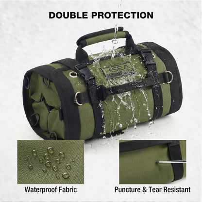 HISEA Roll Up Tool Bag, Heavy Duty Tool Storage Large-Capacity, 27"*14" Portable Tools Organizer with Utility Detachable Pouches, Waterproof Tool Roll Bag for Mechanic, Electrician, Gifts