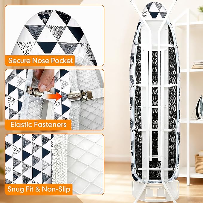 Ironing Board Cover and Pad, 18x49 Extra Wide Thick Iron Padding, Scorch &