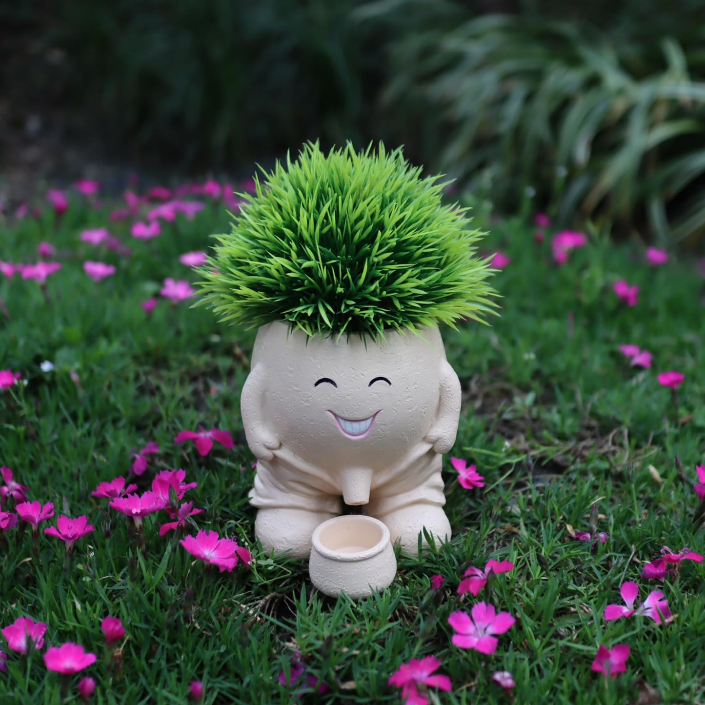 Dolkgy Cute Head Planter, Face Flower Pot Fun Head Vase for Plants for Indoor Outdoor Décor, Unique Cactus Office Plant Pots