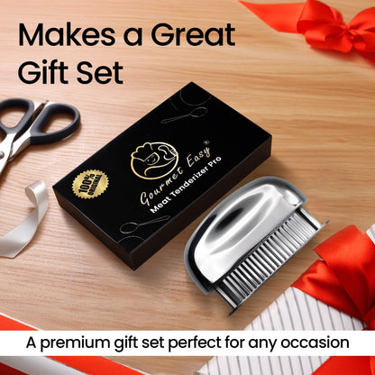 Meat Tenderizer Tool – Hassle Free Extra Long Handle, Rustproof One-Piece Meat Tenderizer Mallet & Hammer, Stainless Steel Blade Needle, Steak Cooking Accessories, No Assembly Needed, 5-Year Warranty