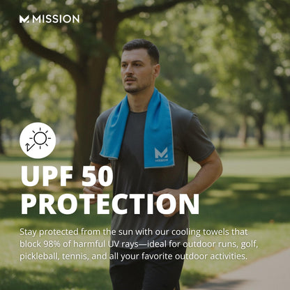 MISSION Original Cooling Towel, Twist & Shout Honeydew - Soft, Durable Microfiber - Cools Up to 2 Hours - UPF 50 Sun Protection - Machine Washable