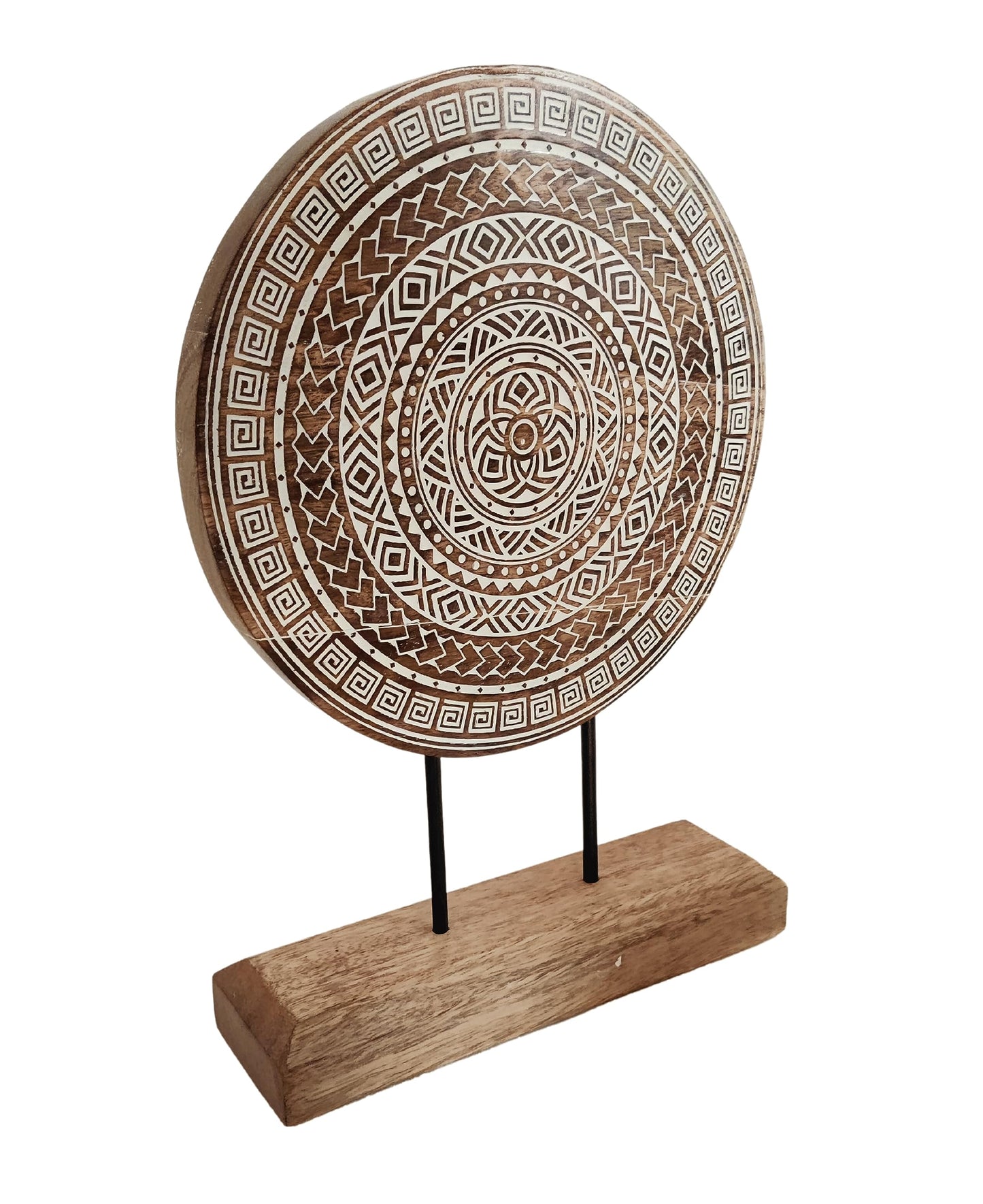 VANIYA CRAFTS® Wooden Carved Handmade Engraved Table Decor Table Sculpture Home Decor Statue for Living Room, Bedroom, Office Desktop, Cabinets, Shelf Decor (Natural White)