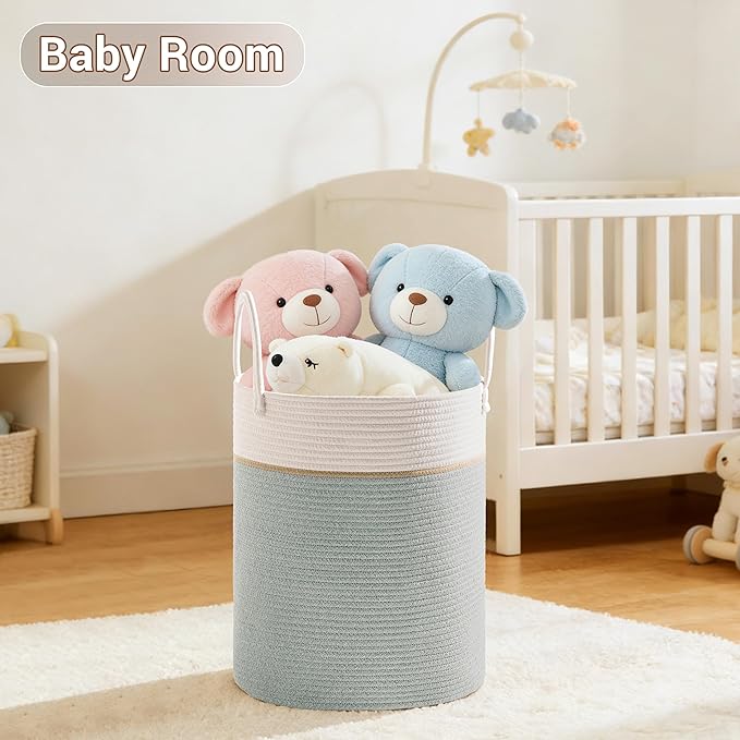 Tall Laundry Basket with Handles, 88L Portable Dirty Clothes Hamper, Boho