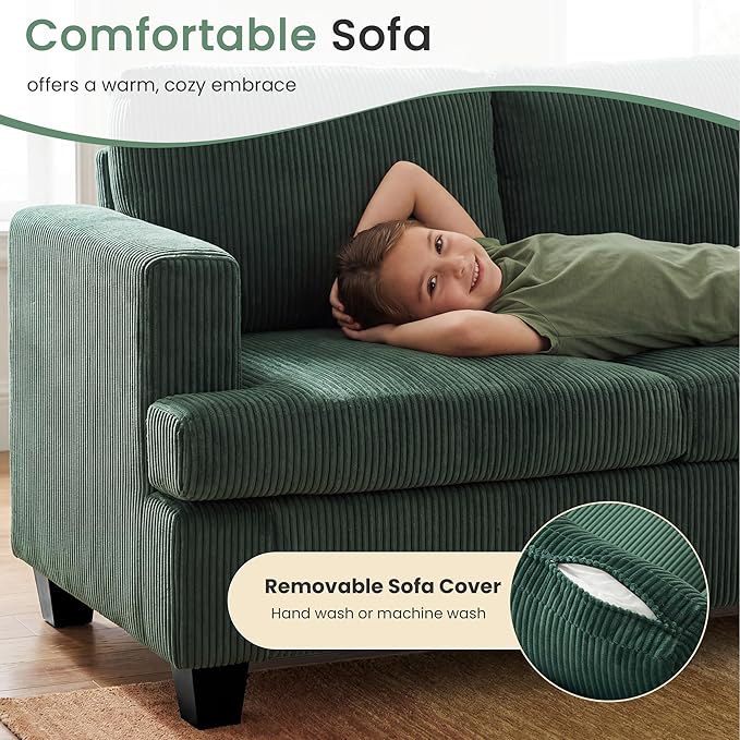 YOUDENOVA Sofa Couch, 3 Piece Set Comfy Sofa, 2 Loveseat & 3 Seater Sofa