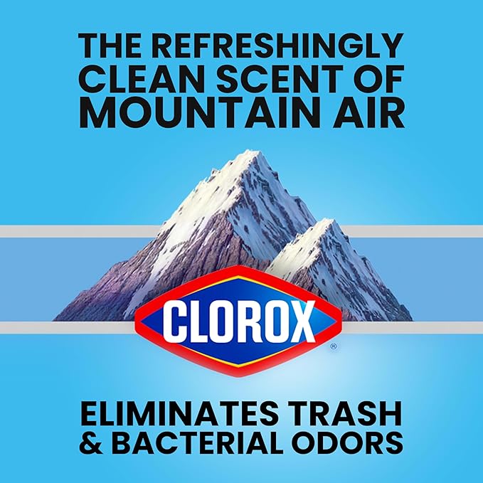 Glad Large 30 Gallon Trash Bags, Clorox Mountain Air Heavy Duty Garbage Bags