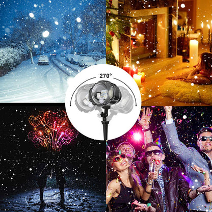SOMKTN Christmas Snowfall Projector Lights Outdoor,Snow Falling Projector Lamp Dynamic Snow Effect Christmas Dot Decorations Lighting for Xmas House.Garden Yard, Party,Club, Landscape