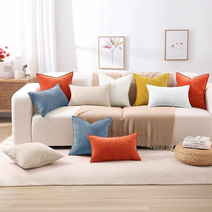 decorUhome Summer Couch Throw Pillow Covers 18x18 Set of 2, Decorative Soft