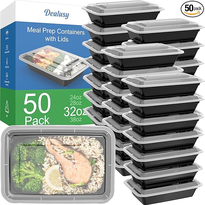 50 Pack 32 oz Meal Prep Containers Reusable