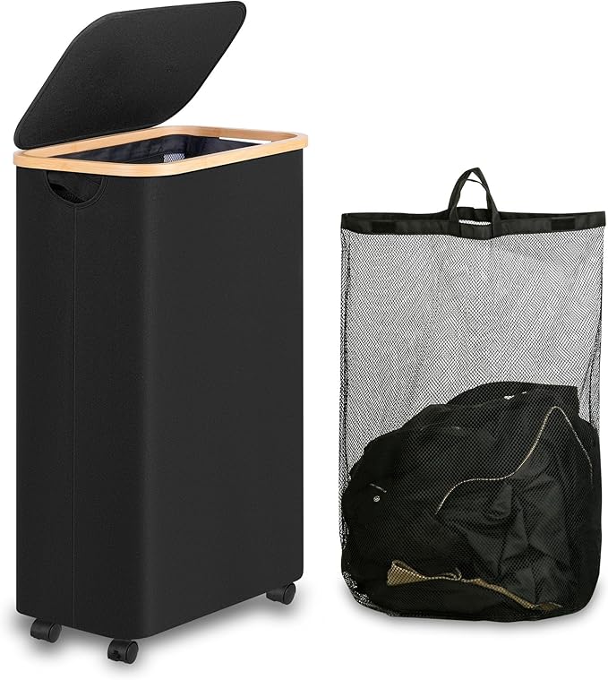 75L Slim Laundry Hamper with Wheels, Clothes Hamper