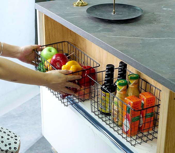 3 Pack【Extra Large】Hanging Kitchen Basket, Wire Storage Basket,