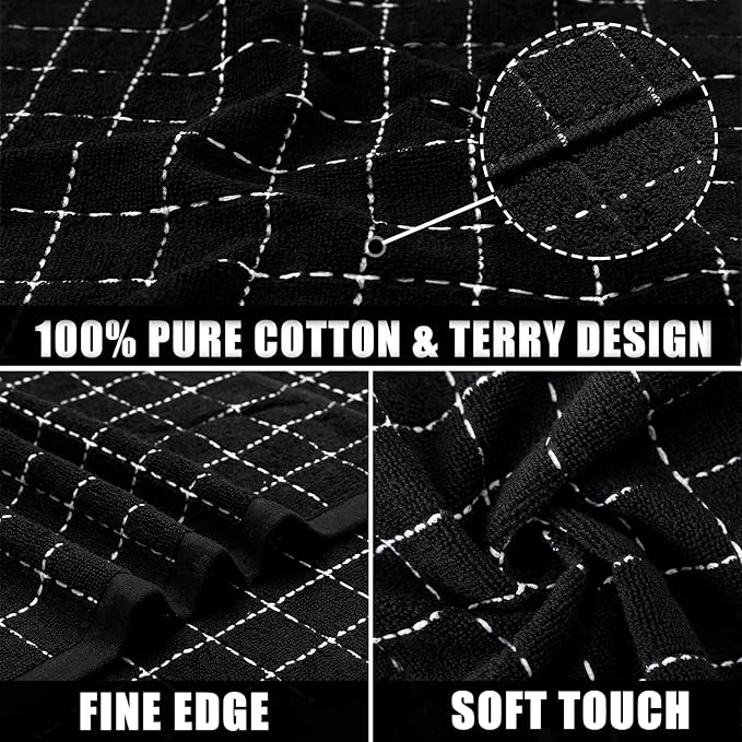 Mordimy 100% Cotton Terry Cloth Kitchen Towels, Super Soft and Absorbent Dish