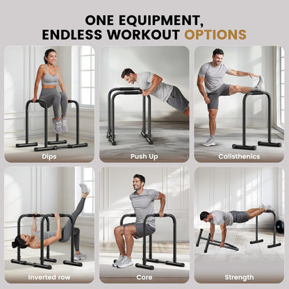 Sportsroyals Dip Bar, Adjustable Dip Stands Station for Home, Functional Heavy Duty Parallette Bars for Upper Body Workout (400/1200LBS Loading Capacity, 2025 New Version)