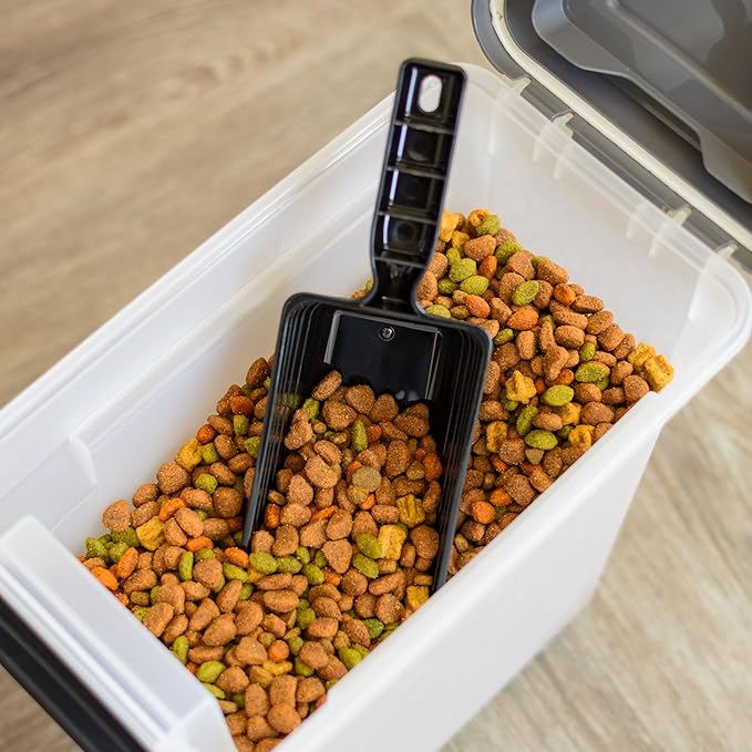 IRIS USA Dog Food Storage Container, Airtight Lid, 2-Cup Scoop, Versatile Pet