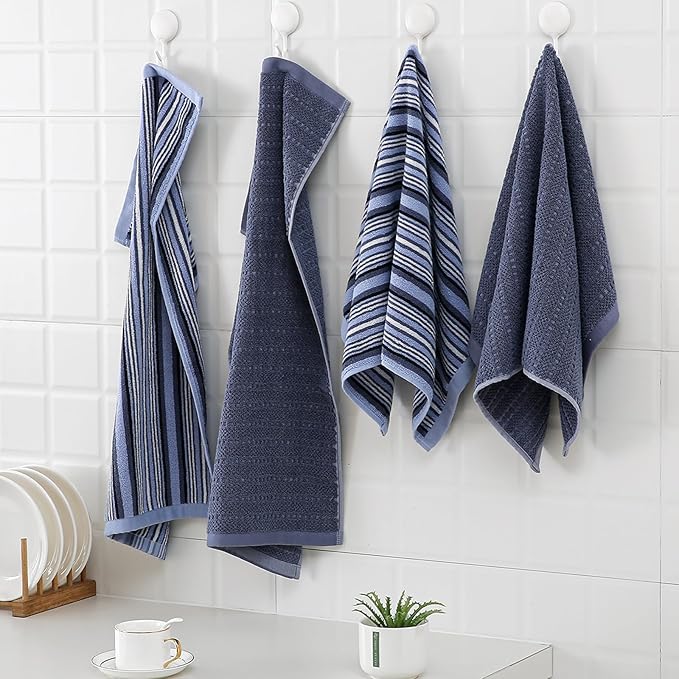 Kitchen Dish Towels for Drying Dishes, Large Cotton Kitchen Towels, Stripped