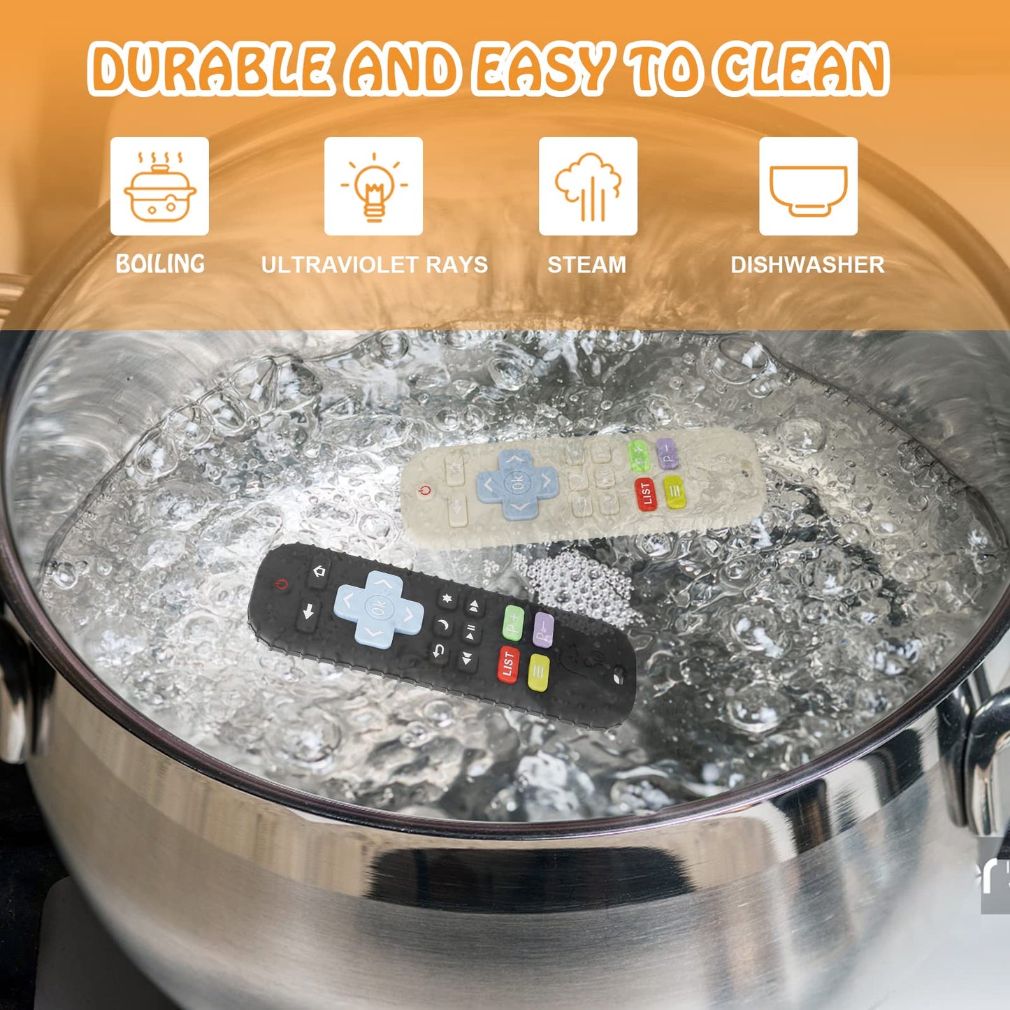 Teething Toys(2 Pack), Tinabless Baby Teether Toy Chew Toy for Babies 3-24 Months TV Remote Control Shape Teething Relief Baby Toys for Infants