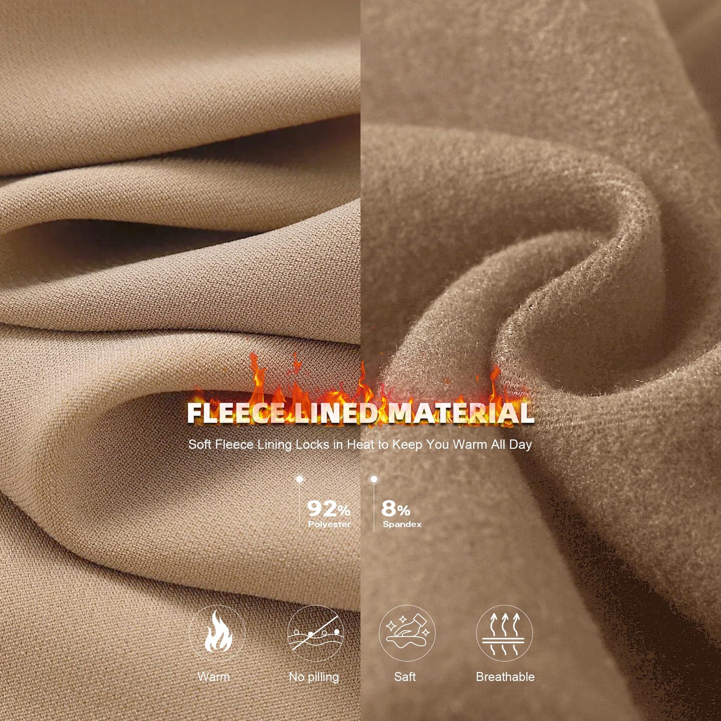 Hi Clasmix Fleece Lined Leggings Women - Seamless Thermal Winter High Waisted Tummy Control Thick Warm Yoga Pants