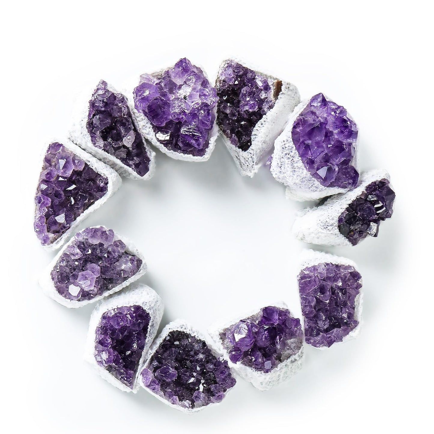 Natural Amethyst Cluster Crystals and Healing Stones,Raw Rough Rocks Gem Stones Meditation Spiritual Protection Home Decor Reiki Gifts for Women Adults,9pcs in Box