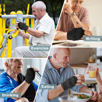 Weighted Gloves for Tremors-Adjustable Hand Gloves Stability Aid for Parkinson's Hand Tremors, Enhanced Grip & Writing Support for Elderly (Set Small)